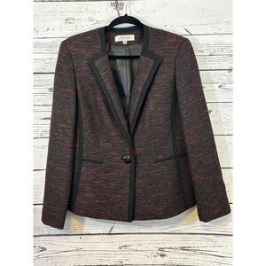 Women's Kasper Blazer Black/Red Tweed Size 12